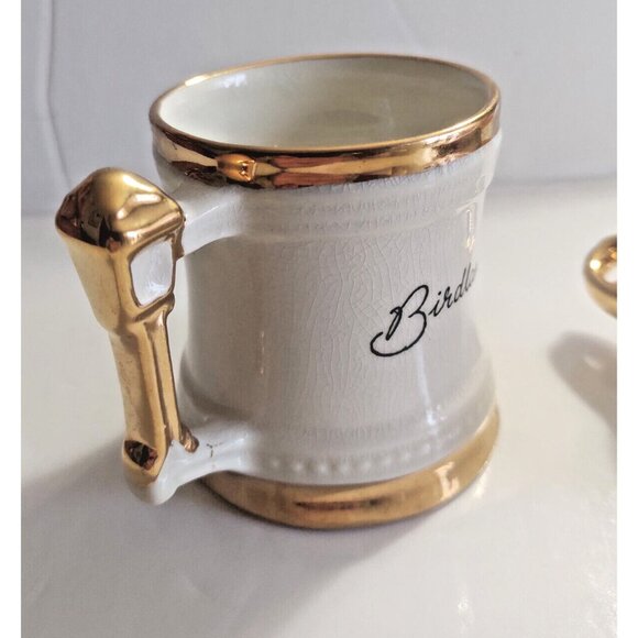 Set of Two Small Hand Painted Gold Gilded Decorative Mugs by Birdland - Picture 11 of 16